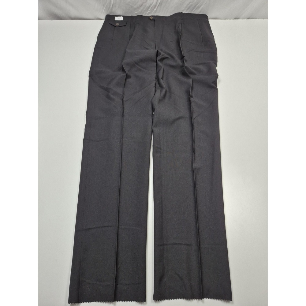 VTG Racquet Club Dress Pants Mens 41x36 Gray Ponte Pleated Straight Unhemmed